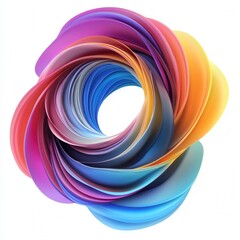 Poster - Vibrant Gradient Ribbons, swirling abstract design with rich color transitions, ideal for digital art and creative projects.
