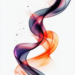 Poster - Dynamic abstract ribbon, swirling gracefully, vibrant colors, transparent background, ideal for graphic design and digital art applications