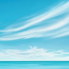 Wall Mural - serene blue sky and calm ocean view