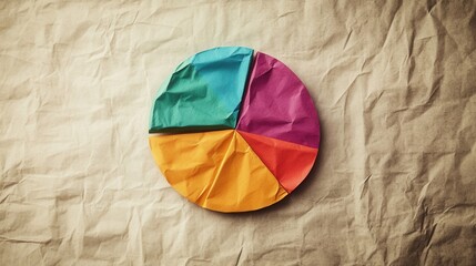 Poster - Colorful Textured Pie Chart, vibrant segments illustrating data distribution, layered on a subtle textured backdrop for enhanced visual appeal