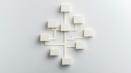 Poster - Minimalist Business Structure Hierarchy, clean design, paper texture, clear organization, effective communication, professional presentation