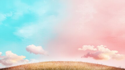 Wall Mural - Serene Landscape with Colorful Skies and Soft Clouds