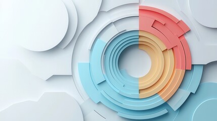 Poster - Layered Circular Diagram for Business Sections, visually represents various business components in a cohesive and organized manner, ideal for presentations