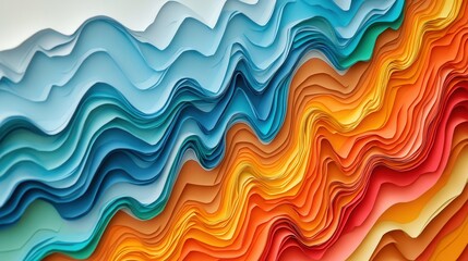 Poster - Layered Paper Chart Illustrating Consistent Profit Growth, Visual Representation of Financial Progress, Engaging Design Elements