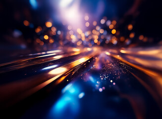 Wall Mural - abstract image of glowing lines converging towards a bright light source, creating a dynamic and ene
