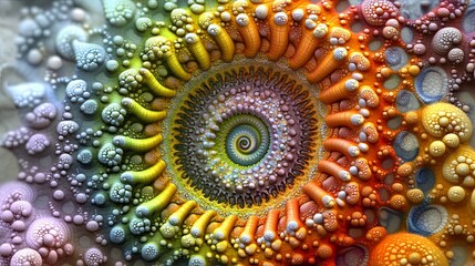 Poster - Fractal spiral animation creates a mesmerizing display of color and movement in a dynamic, infinite pattern