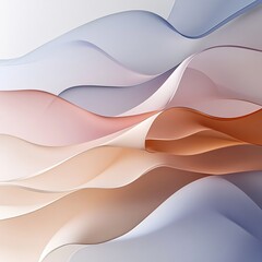 Aufkleber - Abstract flowing waves with soft gradient colors creating a peaceful and elegant backdrop