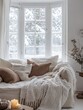 © RaksaLinggo - Cozy Winter Window Seat With Soft Blankets and Pillows