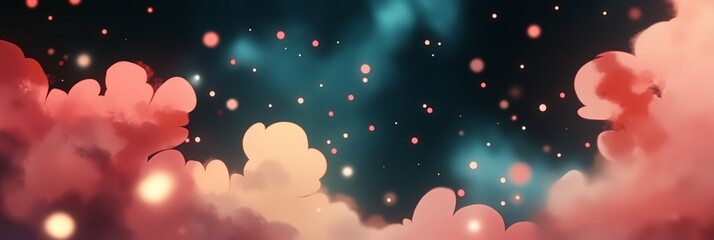 Wall Mural - a colorful background with a lot of clouds and stars