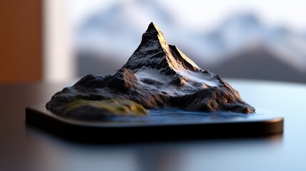 Canvas Print - Miniature Mountain Landscape: A Tabletop Scene of Serenity