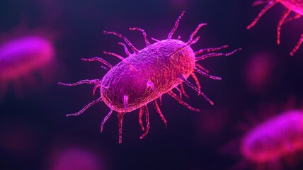 Poster - Bacterial growth observation laboratory microbiology image digital art close-up scientific visualization