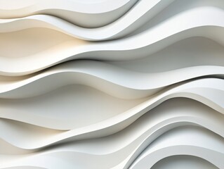Poster - Abstract white waves flowing smoothly creating a modern and elegant background with soft light