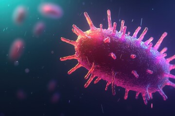 Poster - Exploring microbiology bacterial cell structure laboratory scientific illustration dark background close-up view