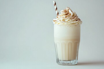 Wall Mural - Creamy milkshake topped with whipped cream and cocoa