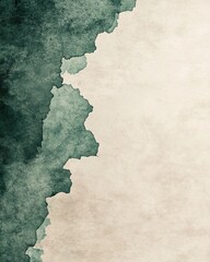 Poster - Abstract painted background with textured green and beige colors creating a unique design