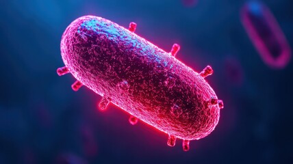 Poster - Exploring bacterial structures under microscope laboratory scientific image digital environment close-up view