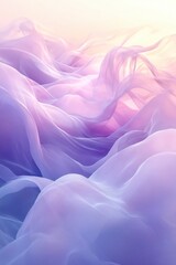 Soft flowing fabric waves in pastel hues create an ethereal and dreamy abstract background