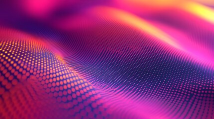 Fototapete - Floating light pixels create a vibrant abstract pattern in a swirling display of color and texture