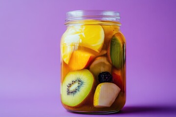 Wall Mural - Refreshing Fruit Infused Water In Glass Jar