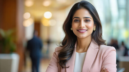 Wall Mural - young indian business woman sitting in the office