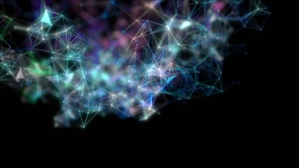 Poster - network connection structure. artificial intelligence and innovation. digital background with dots a
