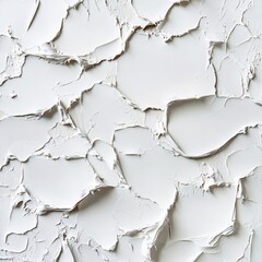 Poster - White plaster texture with thick strokes and rough surface creating a modern abstract pattern