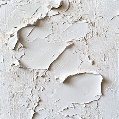 Poster - Thick White Paint Texture on Wood Panel Creates Abstract Art Background with Rough Surface