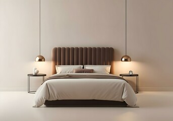 Poster - at vector bedroom interior . Generative AI