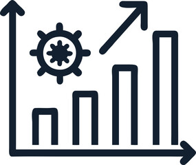 Poster - Business graph icon, a 3d vector illustration symbol of business and finance concept