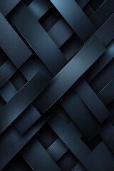 Poster - Abstract dark blue geometric pattern with overlapping textured shapes and subtle light