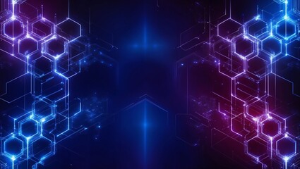 Blue digital background with glowing hexagonal network pattern