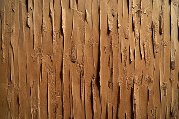 Wall Mural - Brown textured wall with vertical lines and cracks.