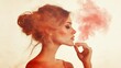 © NURDIYANNA - Graceful Profile of Woman with Colorful Smoke Artistry Background
