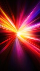 Poster - Radiant Light Bursting With Vibrant Colors Creating Dynamic Energy And Abstract Motion