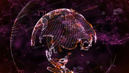 Poster - professional digital world news animation. global network technology. communication technology globa