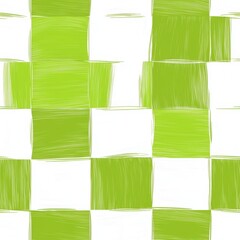 Poster - Bright Lime Green and White Checkerboard Pattern Seamless Design for Modern Decor