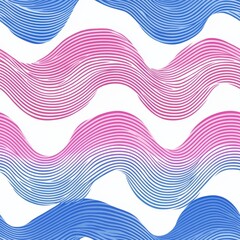 Poster - Dynamic Waveforms in Electric Blues and Pinks Seamless Pattern Design
