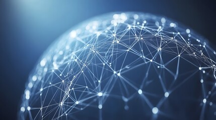 Fototapete - Abstract Network Sphere Global Connection Digital Data Technology