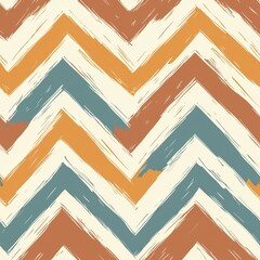 Poster - Bold Tribal Zigzag Patterns in Earthy Colors for Seamless Design Applications