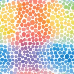 Poster - Pastel Rainbow Polka Dot Pattern in Soft Colors Seamless Design