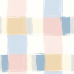 Poster - Soft Pastel Plaid Pattern in Winter Tones for Seamless Design Applications