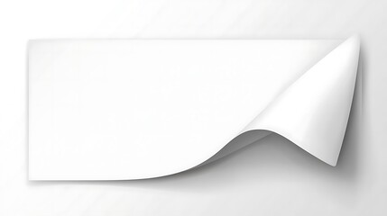Blank paper sheet curl mockup