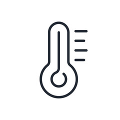 Wall Mural - thermometer editable stroke outline icon isolated on white background flat vector illustration. pixe