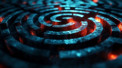 Fototapete - Creative digital art of an abstract labyrinth maze