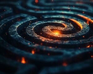 Fototapete - Abstract labyrinth maze