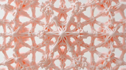 Poster - Abstract Pink Organic Network Structure,  Intricate AI Generated Pattern