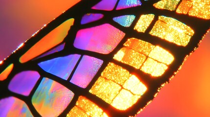 Wall Mural - Vibrant iridescent butterfly wing macro photography