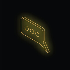 Poster - Glowing neon yellow chat bubble symbolising online communication on a dark background