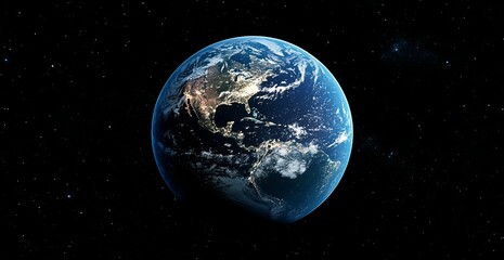 Wall Mural - Earth, night view, space, clouds, lights, galaxy, planet, background,  global, wallpaper