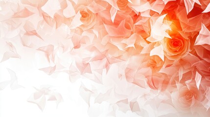 Poster - Delicate Pattern of Translucent Peach Roses with Soft Background and Elegant Color Gradient